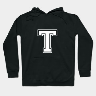 Initial Letter T - Varsity Style Design Hoodie